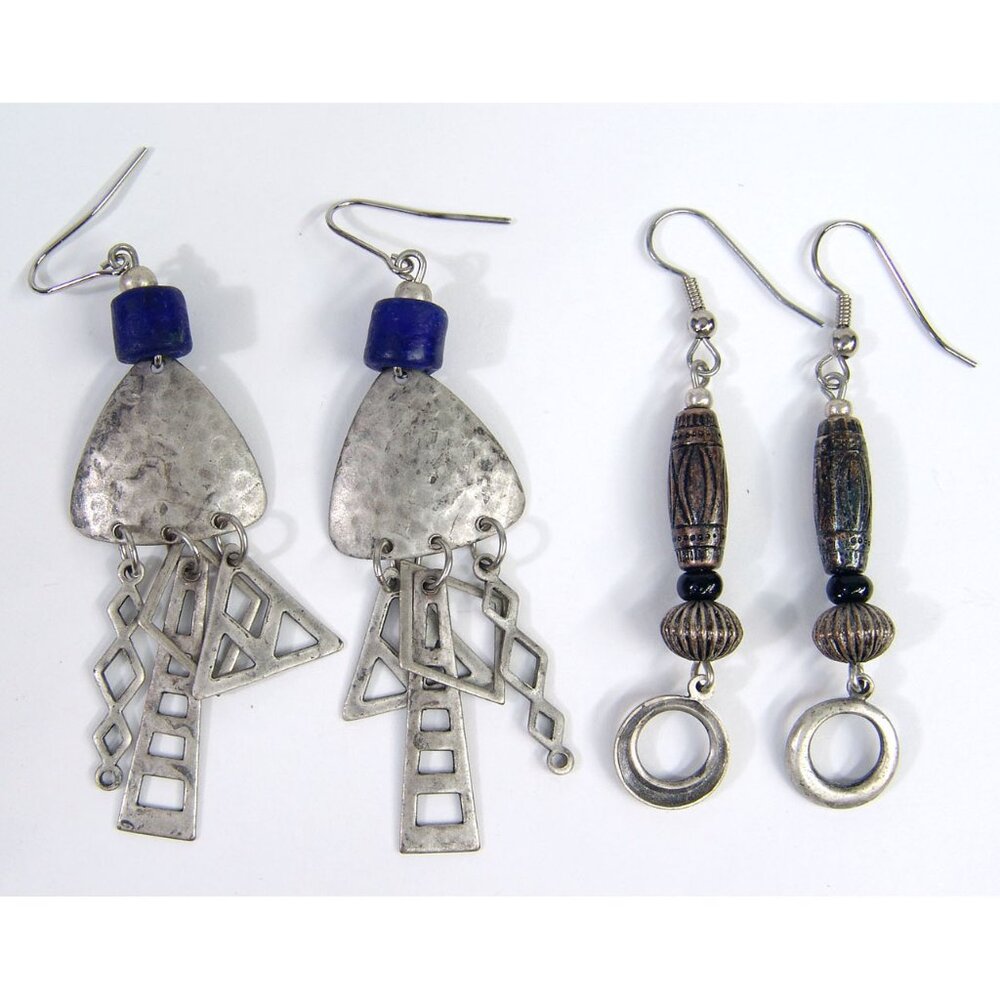 VTG Nordstrom Earring Lot Handmade Geometric Dangle Charms Silver Southwest Boho